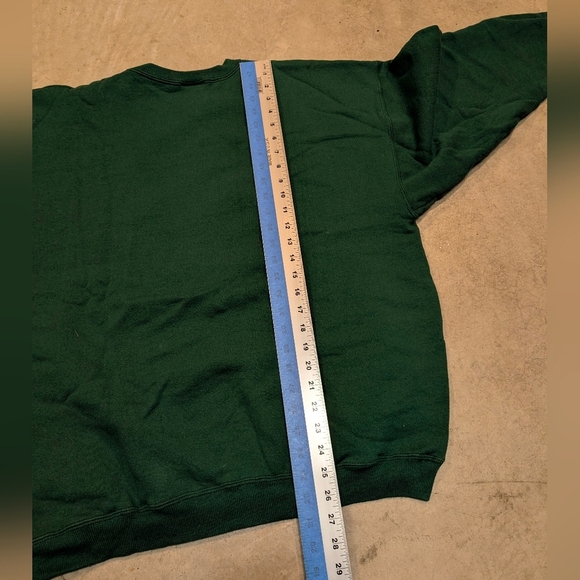 VTG Hanes Green Crewneck Sweatshirt Brewery Blue Whale Ale California Men's XL - Picture 6 of 7